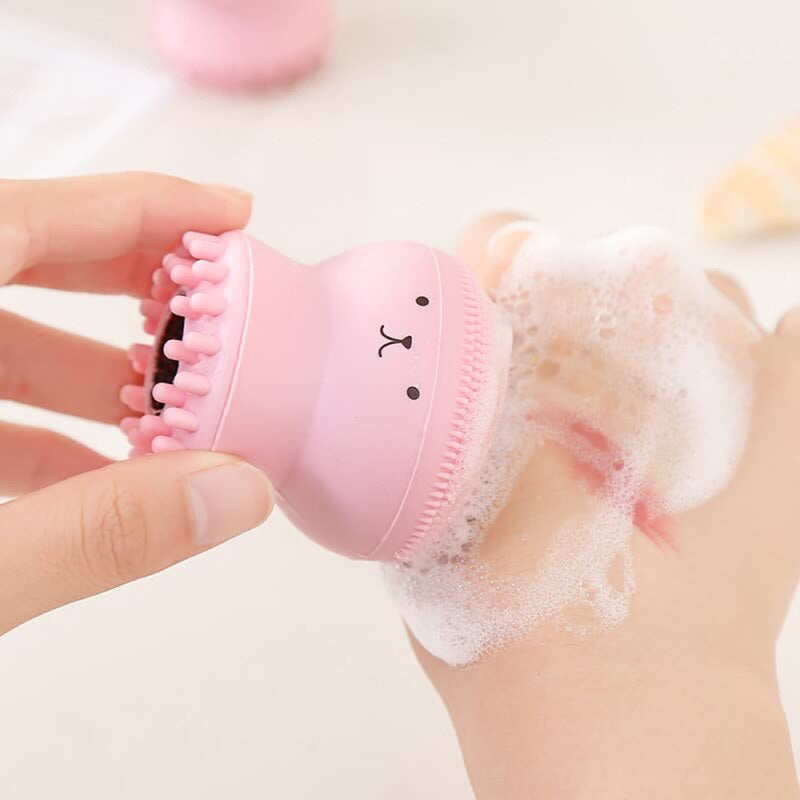 1PC Silicone Facial Cleansing Brushes Pore Exfoliating Skin Care Face Cleaner Skin Care Octopus Shape Massage Wash Beauty Gel