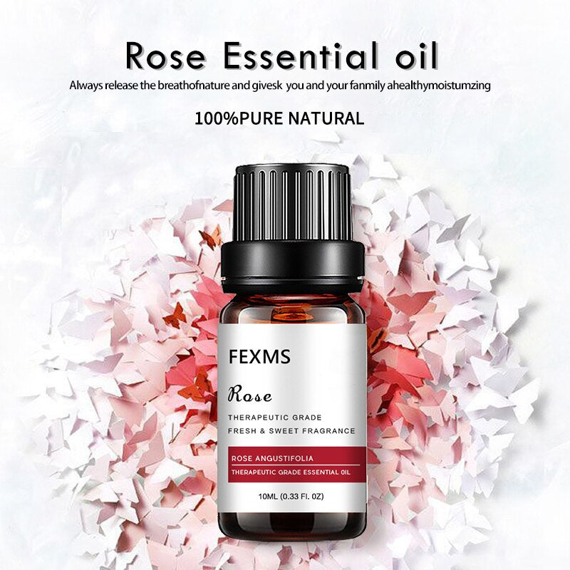 100% Pure Rose Essential Oil Aromatherapy Oil Best Grade Rose Oil for Diffuser, Perfumes, Massage, Skin Care - 10Ml